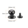 thumbnail image 2 of Unique Bargains 10 Set 10mm Solid Brass Round Head Stud Screw Rivets for DIY Leather Belt Wallet Handbag Decoration, Black, 2 of 5