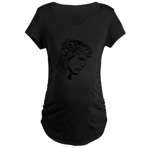 CafePress - Jesus_Face Maternity Dark T Shirt - Maternity Dark T-Shirt