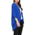 thumbnail image 2 of Women's Loose Fit 3/4 Sleeves Kimono Style Cover Up Solid Cardigan S-3XL, 2 of 4