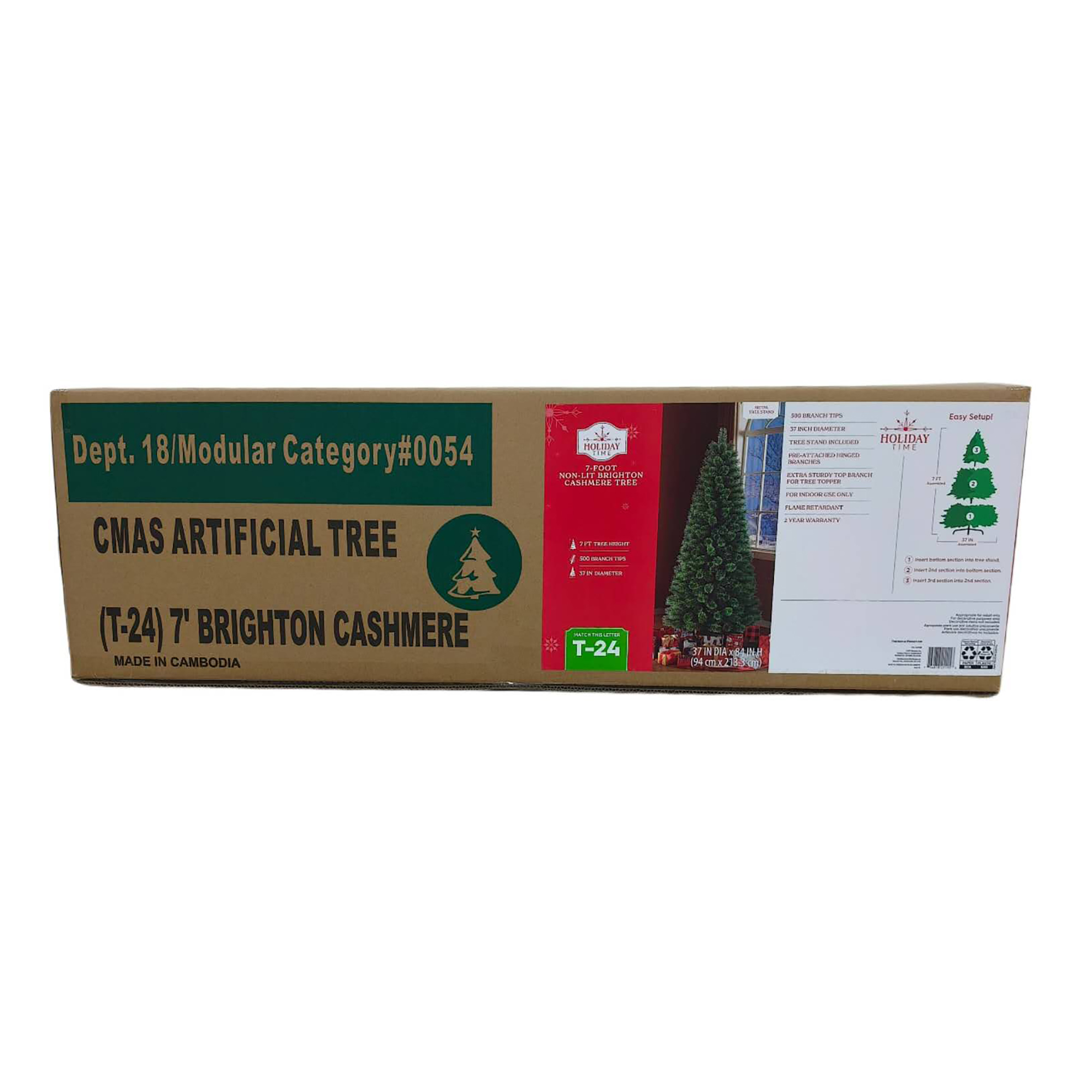 7' Brighton Cashmere Artificial Christmas Tree with Tree Stand, by Holiday Time