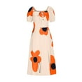 thumbnail image 4 of New trending & for spring GaThRRgYP Casual T-Shirt Short Sleeve Dress,Ladies Casual Holiday Style Printed Dress Beach Dress Orange XL, 4 of 8