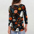 thumbnail image 7 of Halloween Shirts for Women Plus Size Funny 3/4 Sleeve Tops Spooky Ghost Printed Pullover Horror Round Neck T Shirts Holiday Three Quarter Length Blouses, XL, 7 of 7