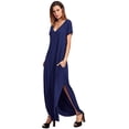 thumbnail image 1 of Women's V Neck Side Pockets Split Hem Beach Long Maxi Dress, 1 of 2