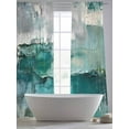 thumbnail image 5 of Abstract Oil Painting Sheer Curtains 108 Inches Long 2 Panels Watercolor Green Decor Light Filtering Semi Sheer Window Curtains Drapes for Bedroom Living Room 52"x108", 5 of 7