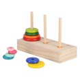 thumbnail image 3 of Torre de Hanoi Rompecabezas de 10 anillos Juguete lógico de madera con caja de almacenamiento para niños de 5 años en adelanteL, 3 of 9