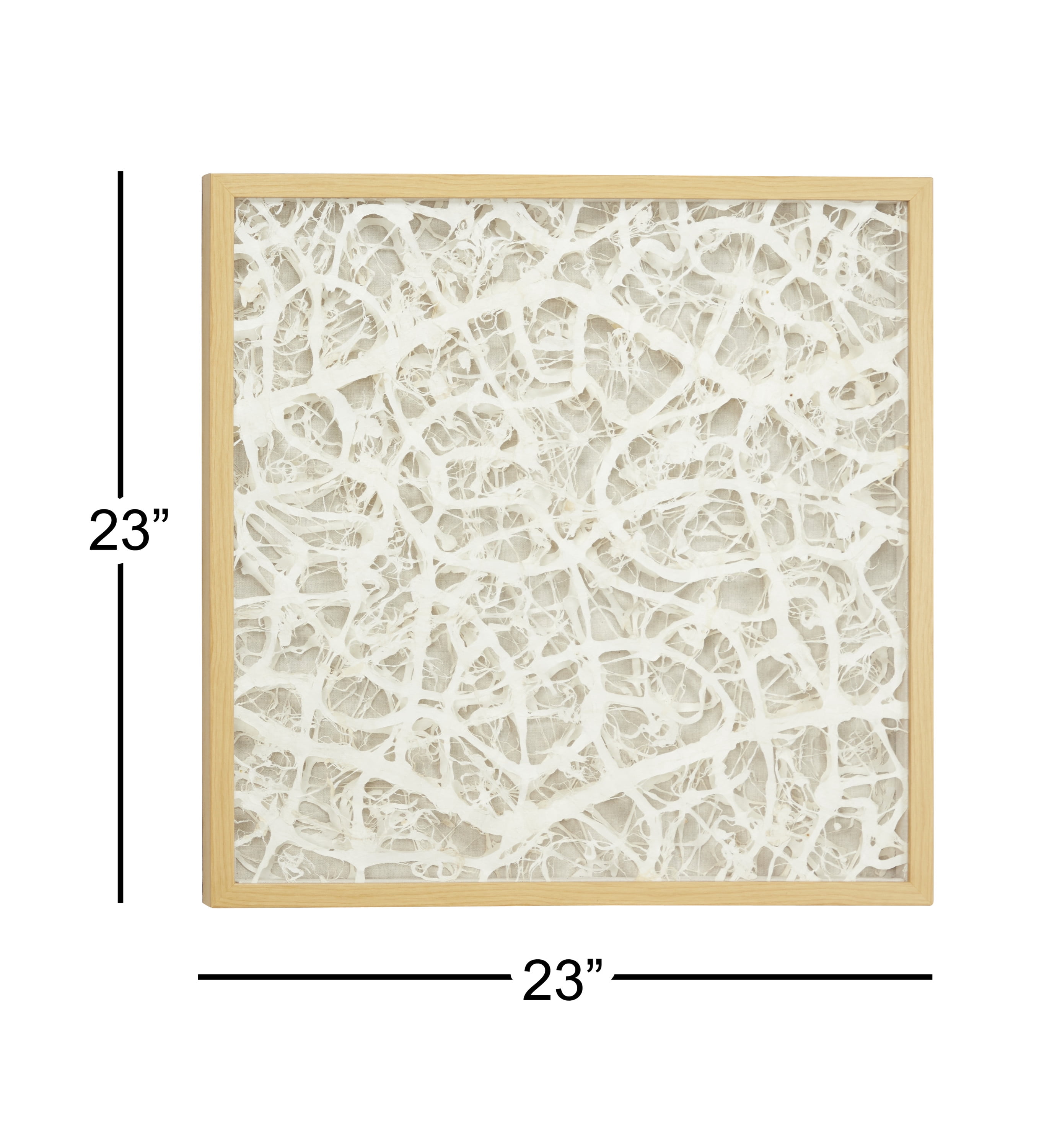 Decmode Large, Square, Modern Abstract Art White Paper Shadow Box Wall Decor, 23.5” x 23.5”