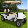 thumbnail image 7 of 10L0L Golf Cart Front + Rear Seat Cover Set for EZGO TXT RXV & Club Car DS 4 Passenger Models,Breathable Washable Polyester Mesh Cloth Seat Cover-Black Beige (S+XS), 7 of 7