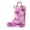 Pink Flower, variant on Kushyshoo Girls Light Up Rain Boots Colorful Pink Unicorn Rain Boots for Toddler with Handles 7M