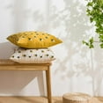 thumbnail image 4 of NAMZI Cotton Linen Throw Pillow Cover Rustic Floral Embroidered Decorative Cushion Cover Farmhouse Square Accent Pillowcase for Couch Sofa Living Room Bedroom (Yellow,18"x18"), 4 of 5