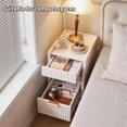 thumbnail image 3 of Leumius Nightstands Set of 2 with Drawer and Open Storage,Modern Bedroom Bedside End Tables for Living Room Home Decor,White, 3 of 8