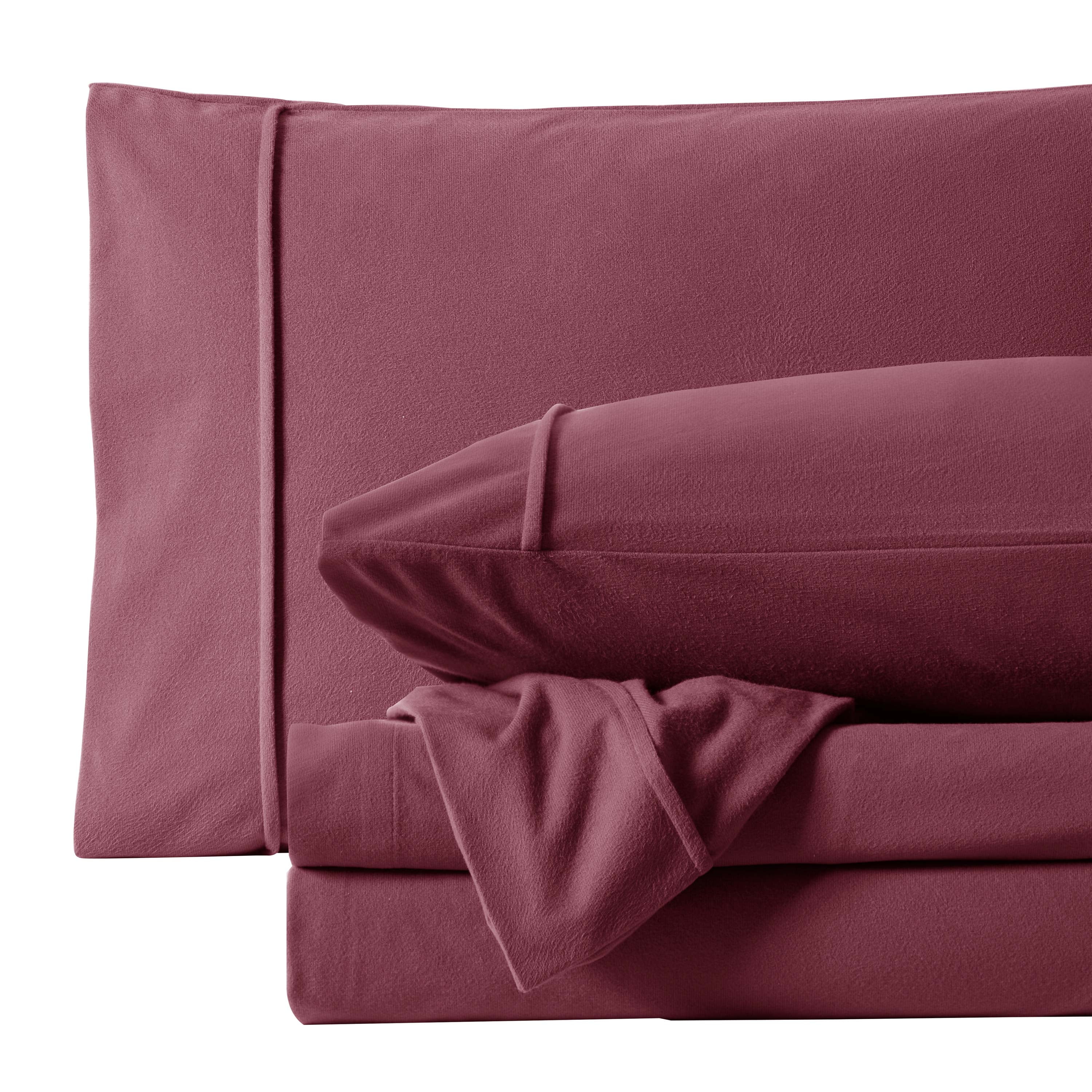 Sweet Home Collection Flannel Sheet Set Burgundy King