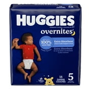 Huggies Overnites Nighttime Baby Diapers, Size 5 (27+ lbs), 18 Ct Select for More)