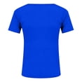 thumbnail image 4 of WCJM Women's Short Sleeve T-shirt Women Regular Shoulder Ribbed V Neck Tee Short Sleeve Slim Fit Summer Basic, 4 of 5