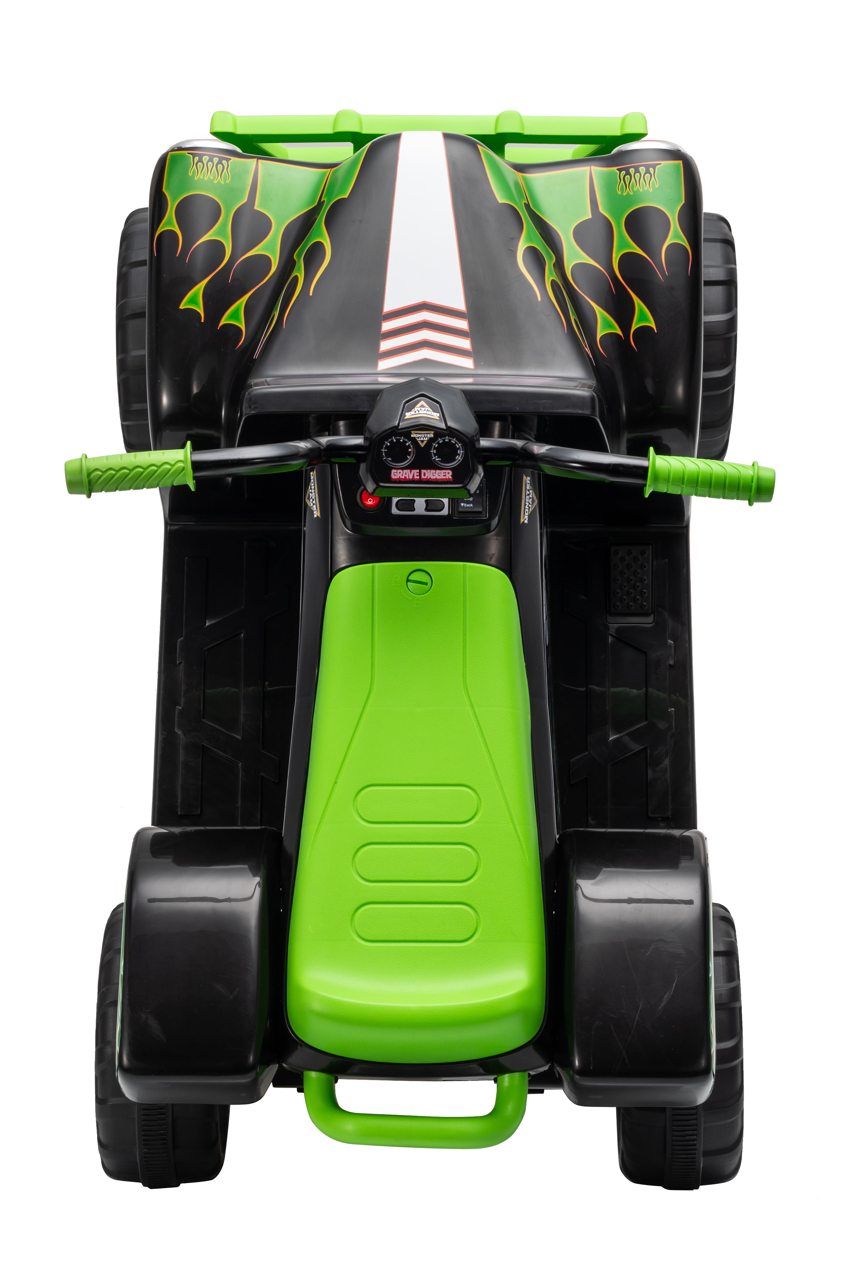 Monster Jam 12V Grave Digger Kids 1 Seat Ride-On ATV with 3.5 MPH Top Speed, Forward/Reverse Controls and Rechargeable Battery