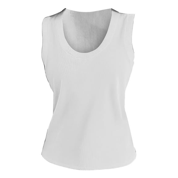 DQRPSEETB Womens Summer Tank Tops Women's Ribbed Tank Top 2024 Summer Round Neck Slim Fit Top Casual Basic Color Summer Outfits for Women