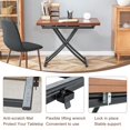 thumbnail image 4 of 4 in 1 Folding Dining Table, Modern Coffee Table with Walnut Textured Desktop & Black Metal Legs, Multifunctional Office Table, Rectangular Dressing Table for Living Room, Dining Room, Office, 4 of 9