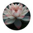 thumbnail image 4 of PIKWEEK Lotus Flowers Watercolor Summer Floral Blossom Botanical Green Leaves Plant Round Tablecloth for Picnic Dining Kitchen Farmhouse White, 4 of 8