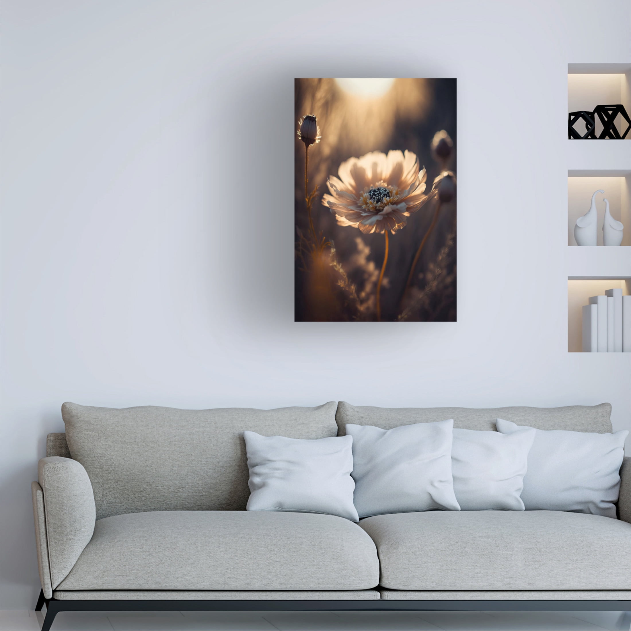 Canvas Wall Art - Treechild 'Flower in Morning Sun' Wall Art for Living Room, Bedroom, or Office D?cor by Trademark Fine Art - 16 x 24 Inches