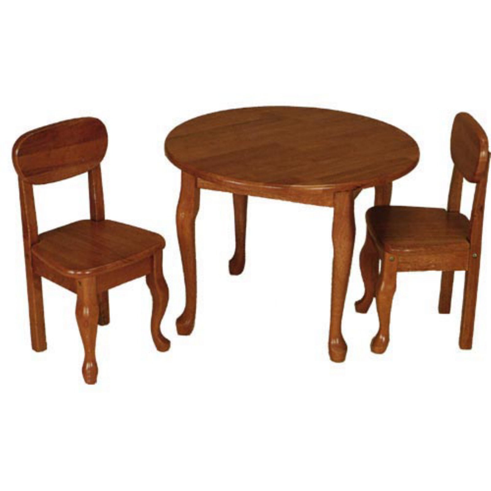 Gift Mark Childrens Cherry Round Table with 2 Matching Upholstered Chairs 13004C 