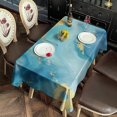 thumbnail image 2 of Blue and Gold Marble Wavy Veins Pattern Rectangle Tablecloth 60"x120",Waterproof Polyester Rectangle Table Cloth, Wipeable Spillproof Polyester Tablecloth for Dining, Camping, Indoor and Outdoor, 2 of 6