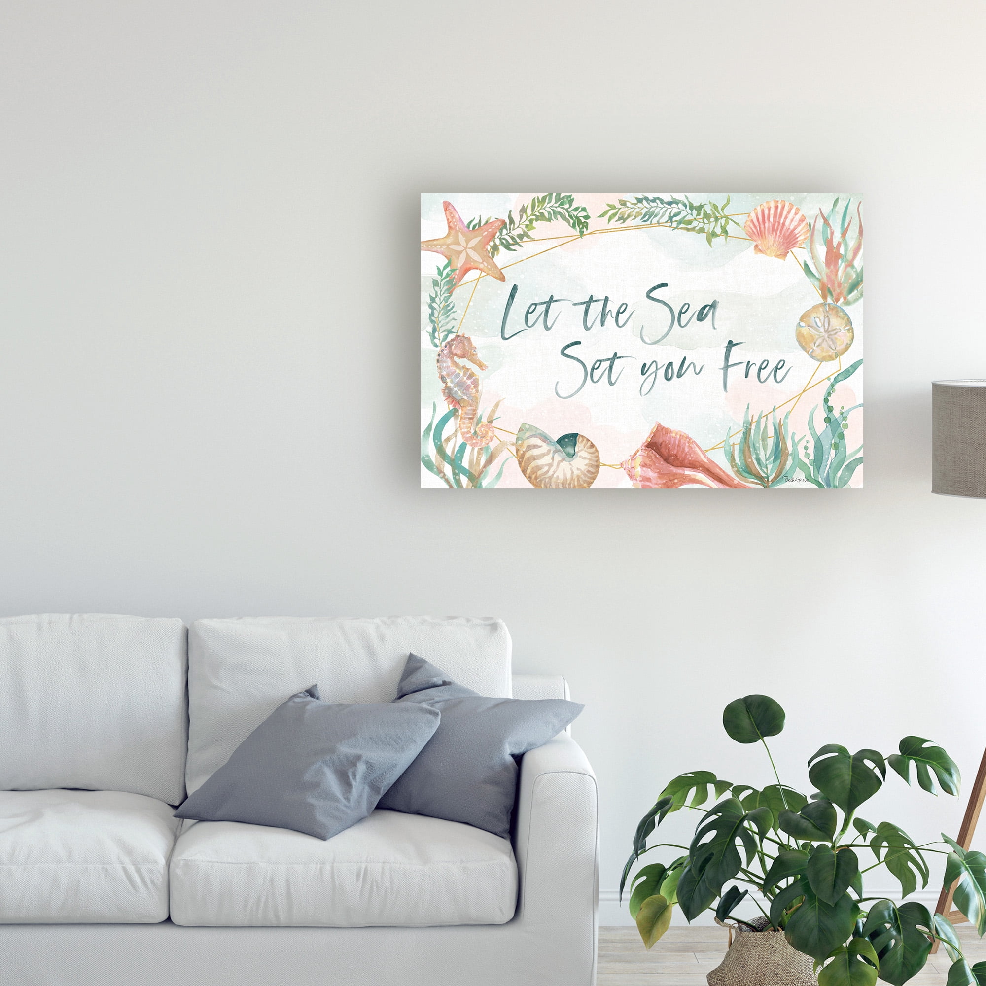 Watercolor Coast I' Canvas Art by Beth Grove