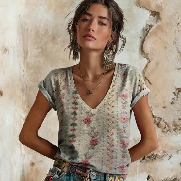 MAIHAN Women Polo Shirt Casual Summer Funny Printed Graphic Loose Tees Short Sleeve Spring Summer Tops Funny Tshirts Shirts for Women