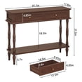 thumbnail image 5 of CBJCBJ Minimal Assembly Console Table, Entryway Table with 2 Drawers and Open Shelf, for Living Room, Brown, 5 of 8