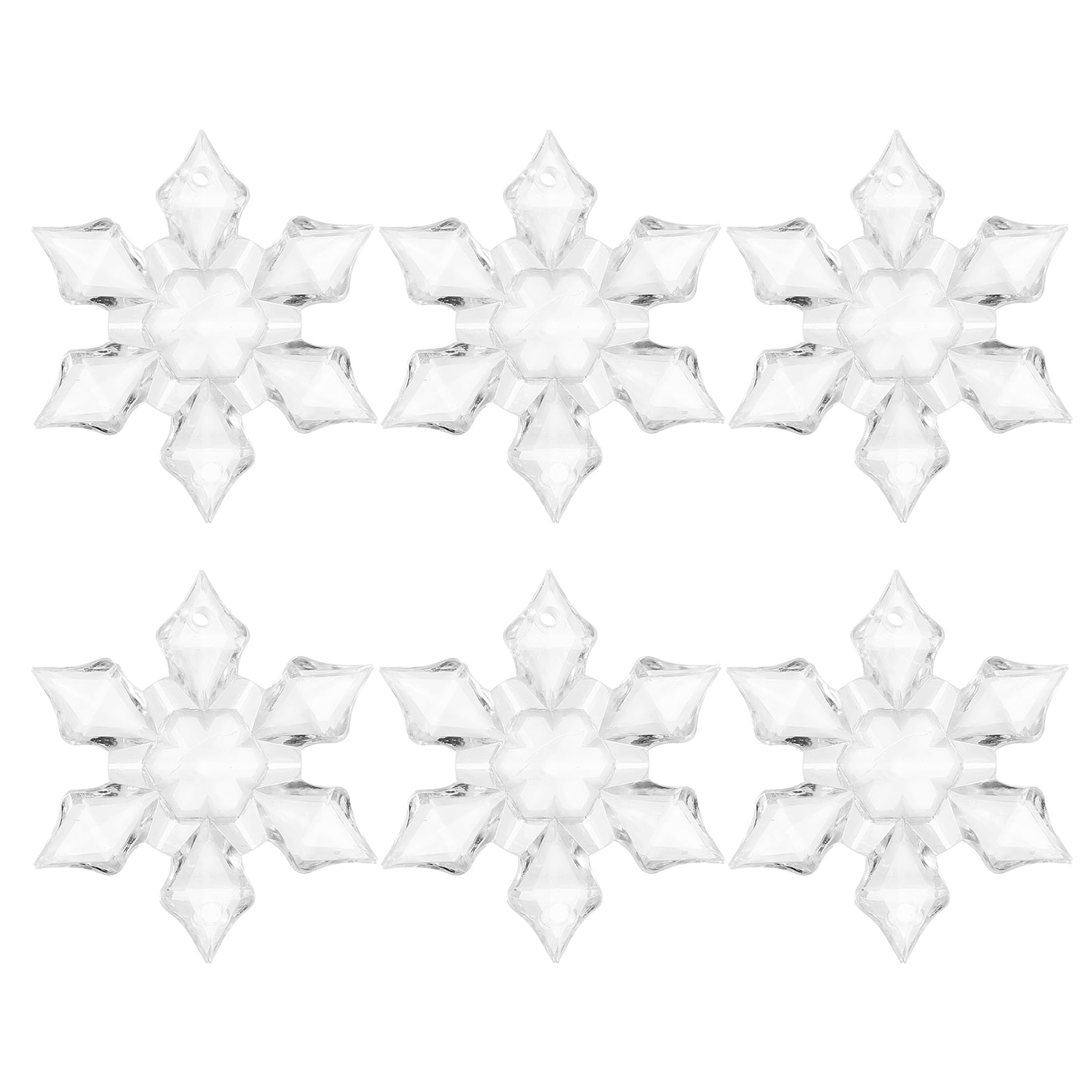 Masteelf 72 pcs  Craft Acrylic Clear Crystal Snowflakes Ornaments Christmas Decorations