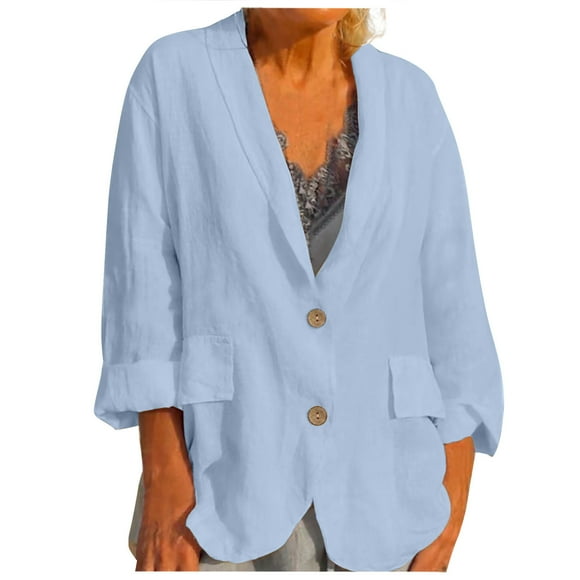 CEHVOM Station Hot Selling Suit Cotton Style Casual Coat Women's Solid Color Clearance
