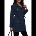 thumbnail image 1 of Abrigo Impermeable con Capucha para Mujer, Ligero y Plegable, Cortavientos Azul Marino S, 1 of 10