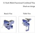 thumbnail image 3 of findmall 3.3 Inch Multi-Functional Combined Vise Dual-Purpose Bench or Table Vise Multifunctional Jaw Universal Rotate 360 Degree Work Clamp Portable Home Clamp On Vise - Blue, 3 of 6