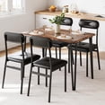 thumbnail image 2 of Dining Table Set for 4, Kitchen Table Chairs Set of 4, Industrial Dining Room Table Set with 4 Upholstered Chairs, 5Pcs Dining Table Set for Small Place, Apartment, Rustic Brown, 2 of 9