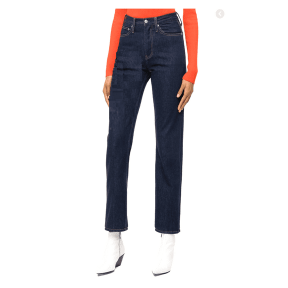 Calvin Klein Ckj 061 Mid Rise Boyfriend Jeans Dark Blue Size 29X30