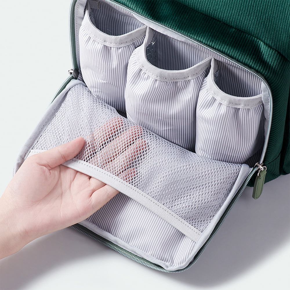 Sunveno Corduroy Diaper Bag with Large Capacity