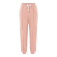 thumbnail image 3 of Dpytoraw Women's Solid Color Jogging Pants With Drawstring Casual Work Pants Women Pink S, 3 of 4