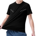 thumbnail image 6 of Men's Compression Shirt Mesh Short Sleeve Workout Gym Top Breathable Cool Dry Athletic Base Layer Undershirt T-Shirt for Sport Running Big and Tall Size M-3XL Black, 6 of 9