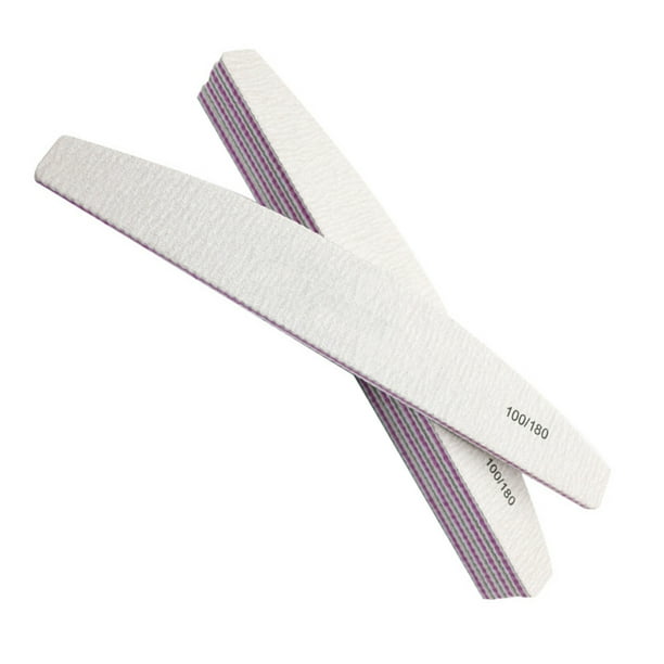Seitruly Tira de lima de uñas en forma de media luna, herramientas de corte de uñas para salón de casa, bloque de ajuste de cuidado Personal, tiras de Juegos de manicura 100/180 Seitruly CE012210-01