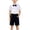 Black, variant on Boys White Dress Shirt Shorts Set 3-Piece Cotton Formal Suit with Bow Tie for Wedding Church School Uniform,Size 3 T