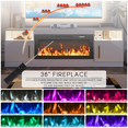 thumbnail image 4 of BOSSIN Fireplace TV Stand with 36 inch Fireplace Up to 90" TVs,LED Light Entertainment Center with Highlight Storage Cabinet for living room, 4 of 7