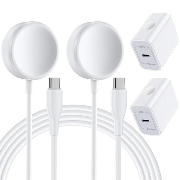 For iWatch Charger,2pack PD 20W Usb C Charger with 2pack Magnetic Wireless Portable Type C Port Super Fast Charging Pad Cable Cord iWatch Charger Stand Usb C