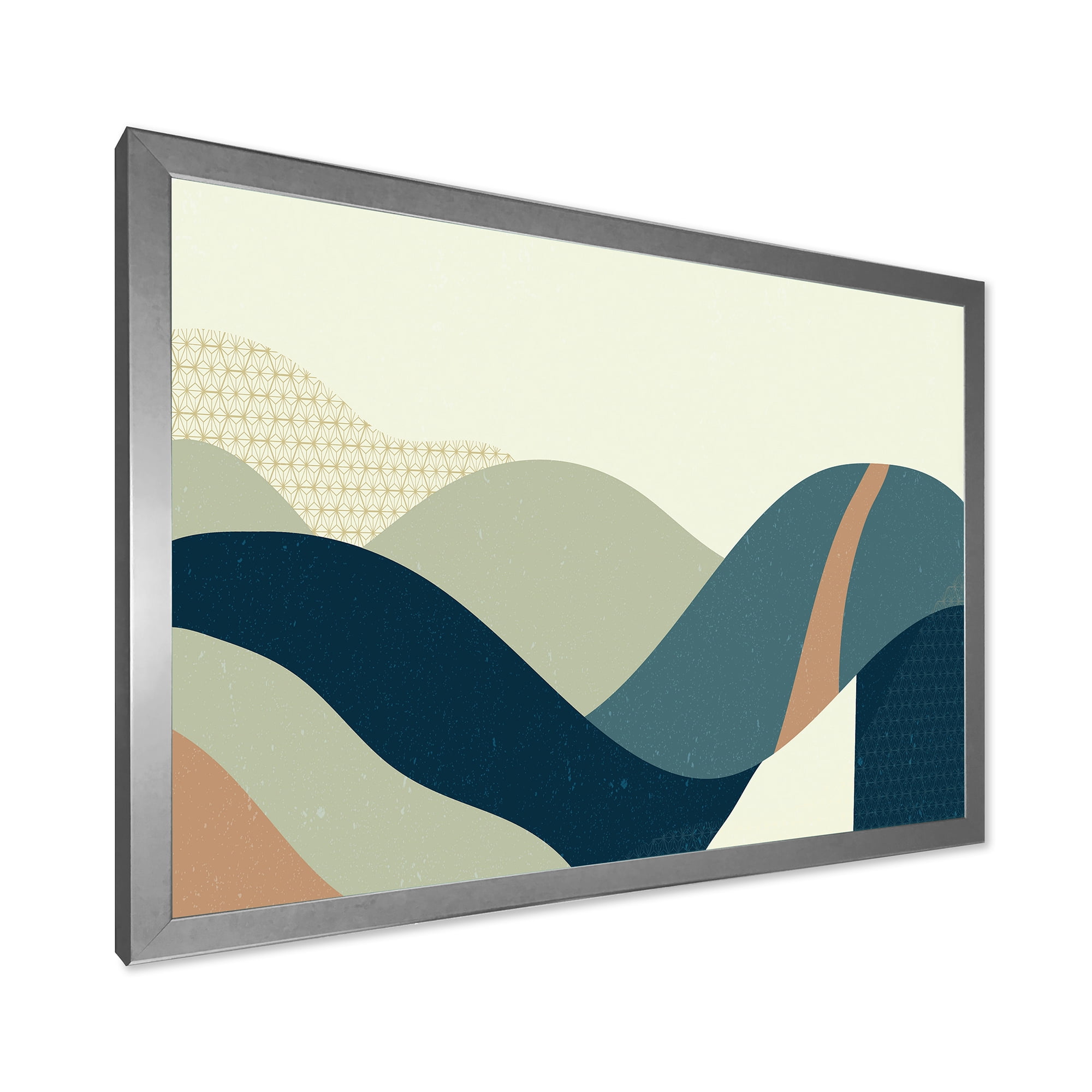 Designart 'Landscape With Hills Abstract Geometric Art' Modern Framed Art Print