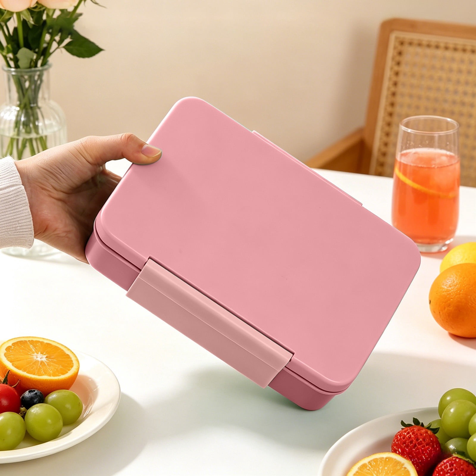 Microwave Lunch Box for Students Office Workers 1.2L Leakproof Food Storage Container with Cutlery Portable Bento Box for School Work Travel Meal Prep Compact Lunch Case Heat Safe Fresh Ready Set