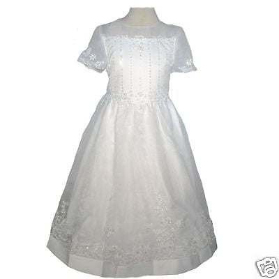 white color dress White Embellished Chiffon