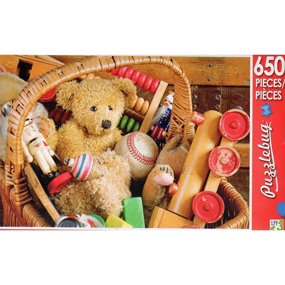Antique Toy Basket 650 Piece Jigsaw Puzzle, Fully Interlocking Unique