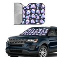 thumbnail image 2 of Yiaed crystal flower Skull Print Car Windshield Sunshade Front Auto Car Front Window Sun Shade Foldable Sun Visor Shield Cover Auto Accessories for Sedan SUV Truck-Small, 2 of 5