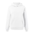 thumbnail image 4 of FASHOFT Oversized Hoodies for Women Trendy Comfy Pullover Hooded Sweatshirt Plain Casual Fall Long Sleeve Tops White S, 4 of 5