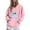 Pink, variant on EchfiProm Womens Sweatshirt Gray Hooded Oversized Ghost Print with Pocket Casual Tops for Ladies Long Sleeve XS