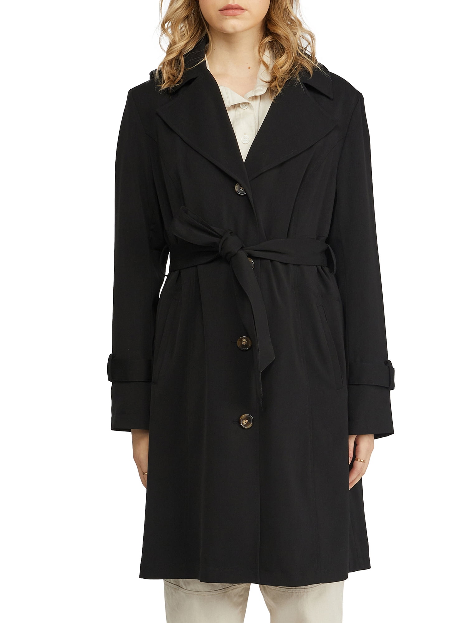 NVLT Women's Single Breasted Belted Trench Coat