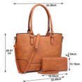 thumbnail image 2 of Grande Impermeable Bolsa De Mujer Bolso de Satchel Tote con Correa Ajustable 2 Piezas Sólidos Cuero Bolsa XB XIBANG Estándar, 2 of 5