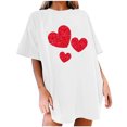 thumbnail image 1 of Diufon Hauts de la Saint-Valentin pour Femmes, Manches Courtes, Col Rond, Pull Tendance, Blouse Longue Imprimée à Sequins, 1 of 5